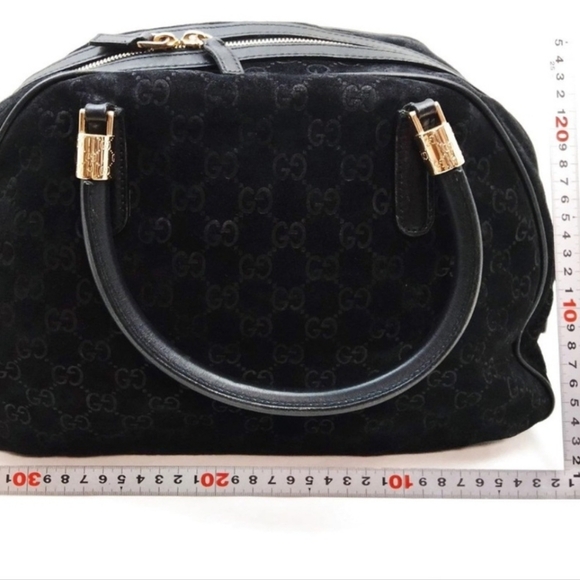Gucci Sherry Line Black Suede Icon Bag - Picture 2 of 8